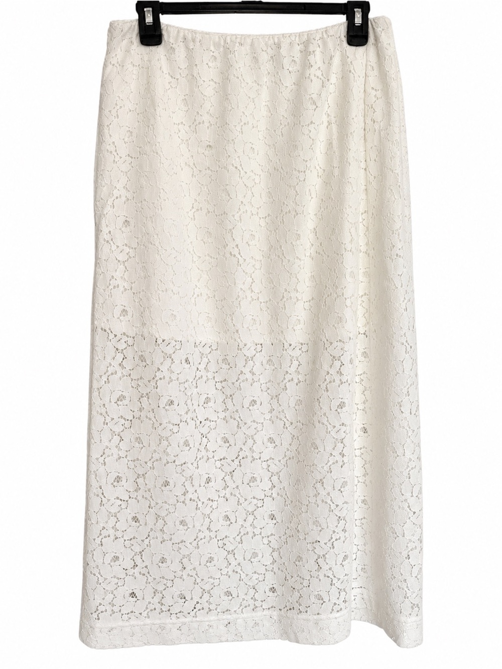 Old Navy Ivory Lace Maxi Skirt with Floral Overlay